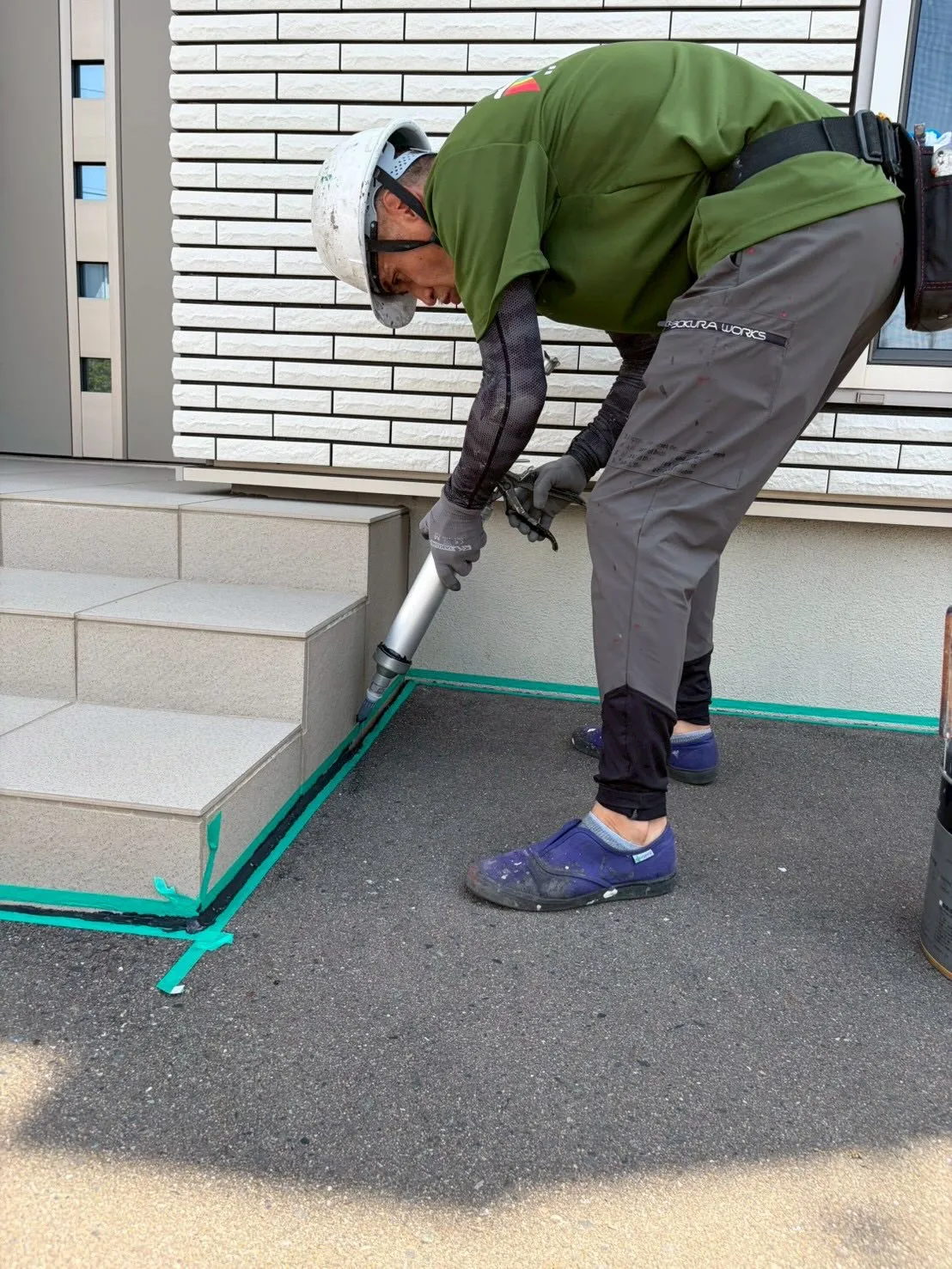 土間のクラック補修しました🤗